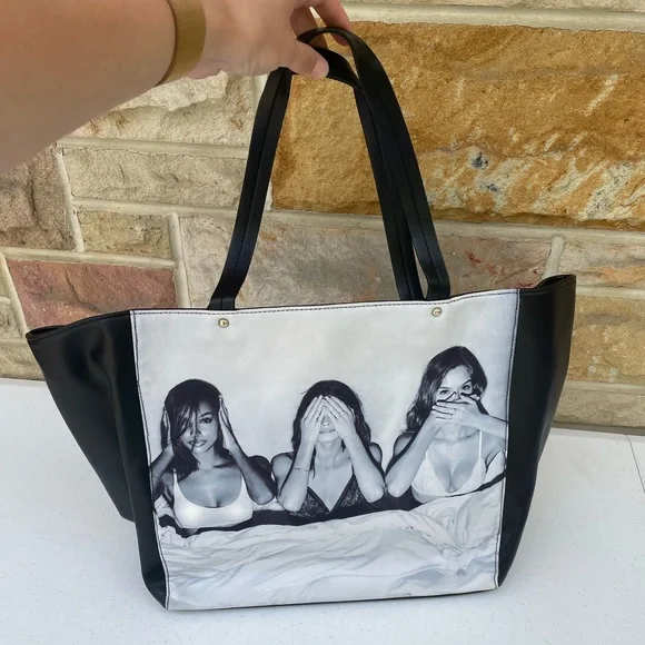 Rare Victoria’s Secret Hear, See, & Speak No Evil Tote & Mini Bag Purse Set - Picture 7 of 13